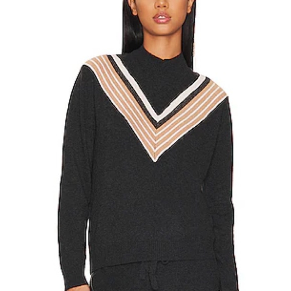 Spiritual Gangster Mock Neck Chevron Sweater XS